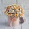 Beautiful Box Of Spray Carnations, Peach Roses And Golden Baby Breath