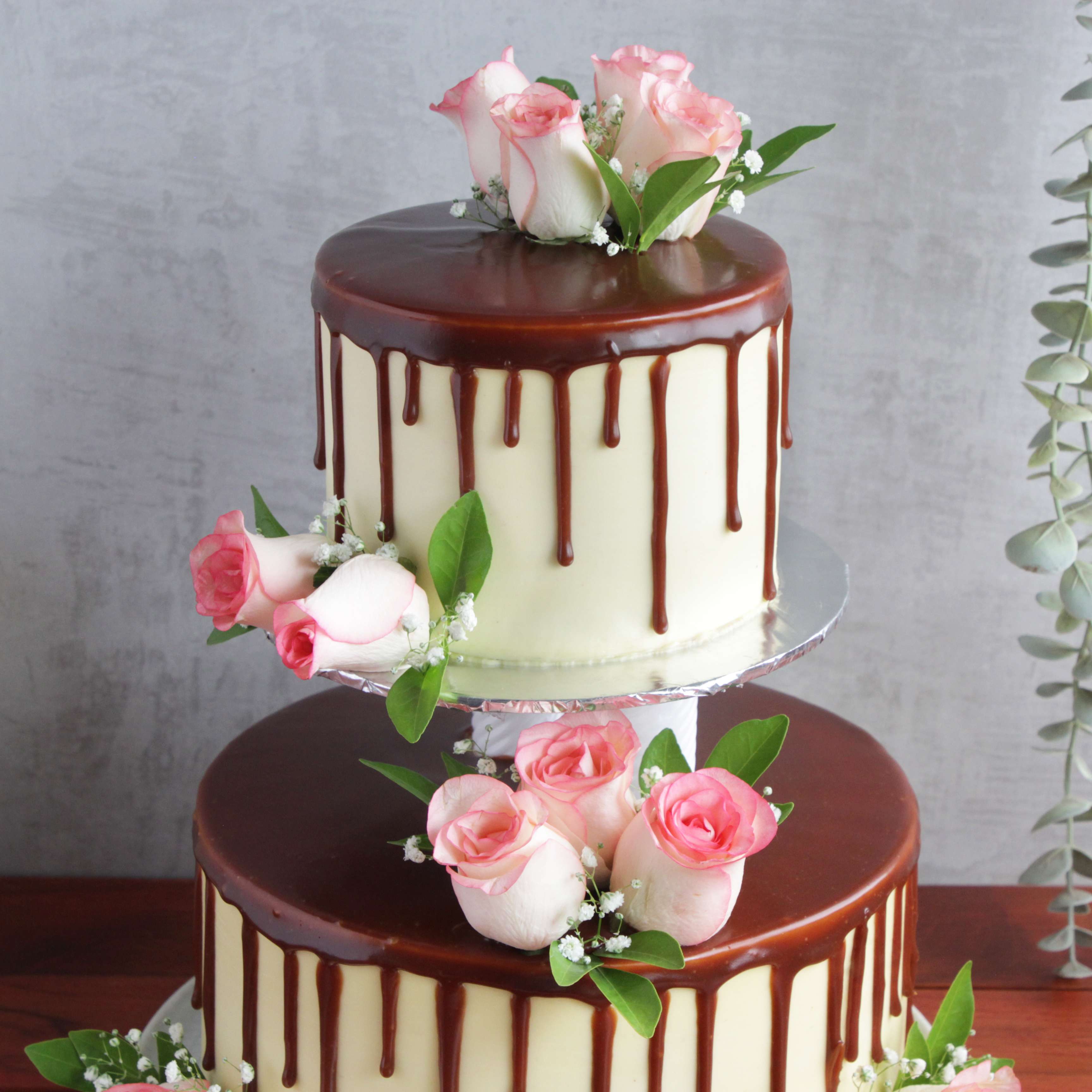 Two Tier Roses Cake - Madras Bakery-nextbuild.com.vn