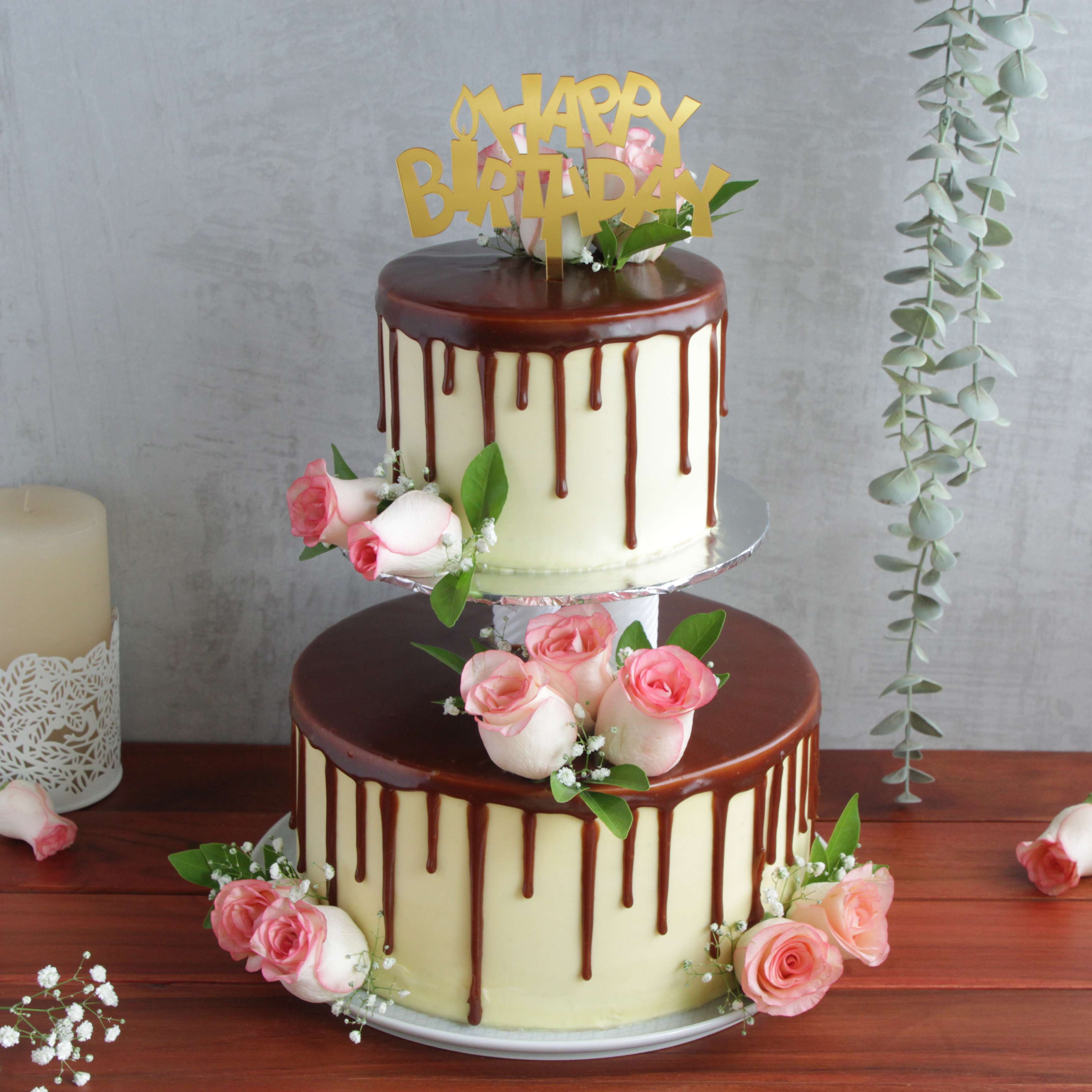 Birthday Cake with Flowers | Giftsmyntra.com