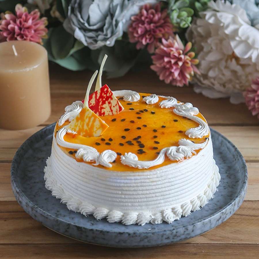 Eggless Pineapple cake stock photo. Image of freshfruitcake - 218592230
