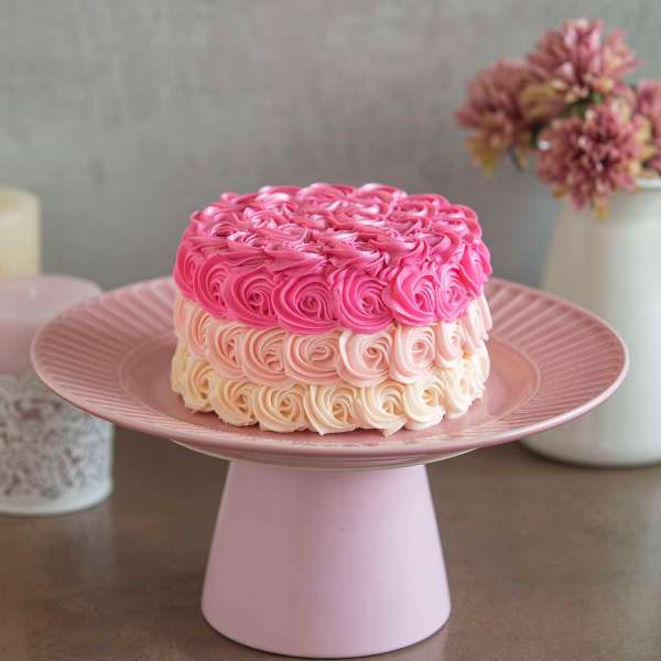 Pink Rosette Rainbow Pinata Cake eggless 850gms