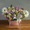 Serene Arranagement Of White Roses, Chrysanthemum, Gerberas, Lilies, Eucalyptus Baby Breath