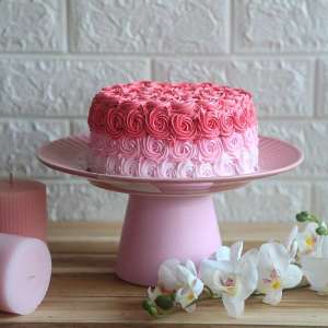 Shades Pink Rosette Cake Eggless 750 gms