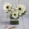 Vase Of White Gerbera's And Carnations