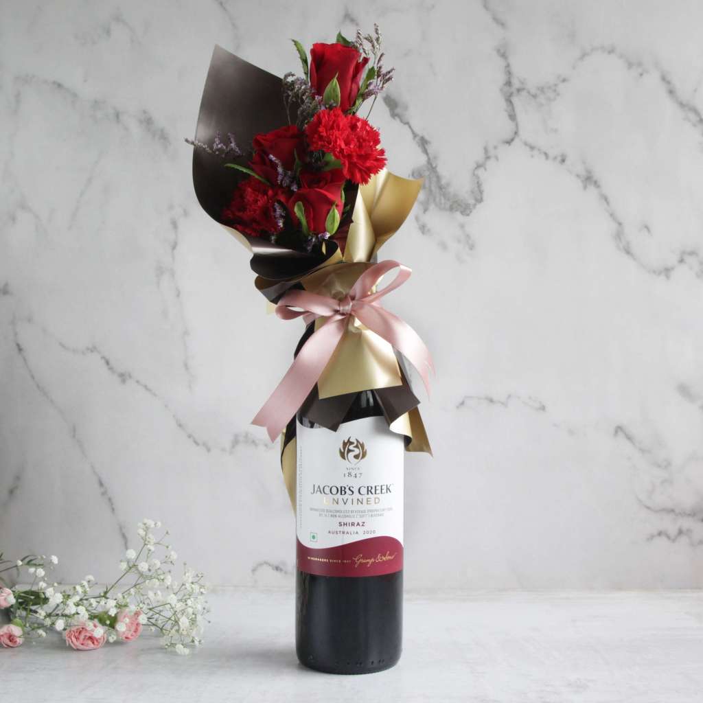 Red Wine With Red Flowers Wine (Non-Alcoholic)