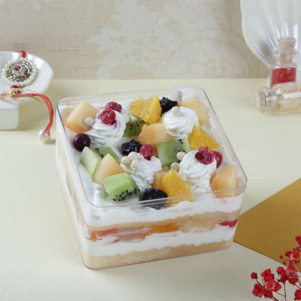Mixed Fruit Box Cake 300 gms Eggless