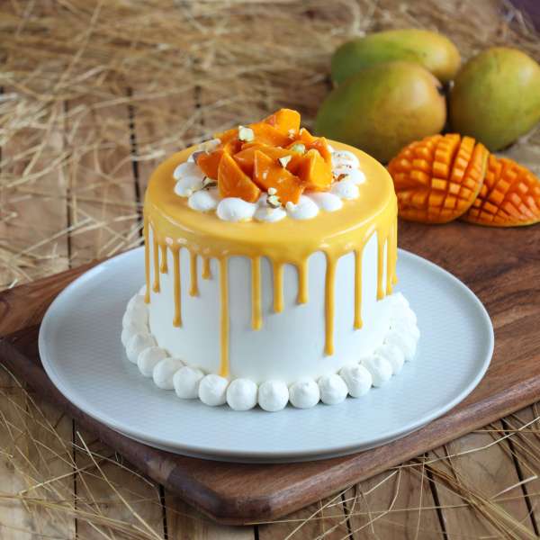 Mango Overloaded Drip Cakes Eggless 800gms