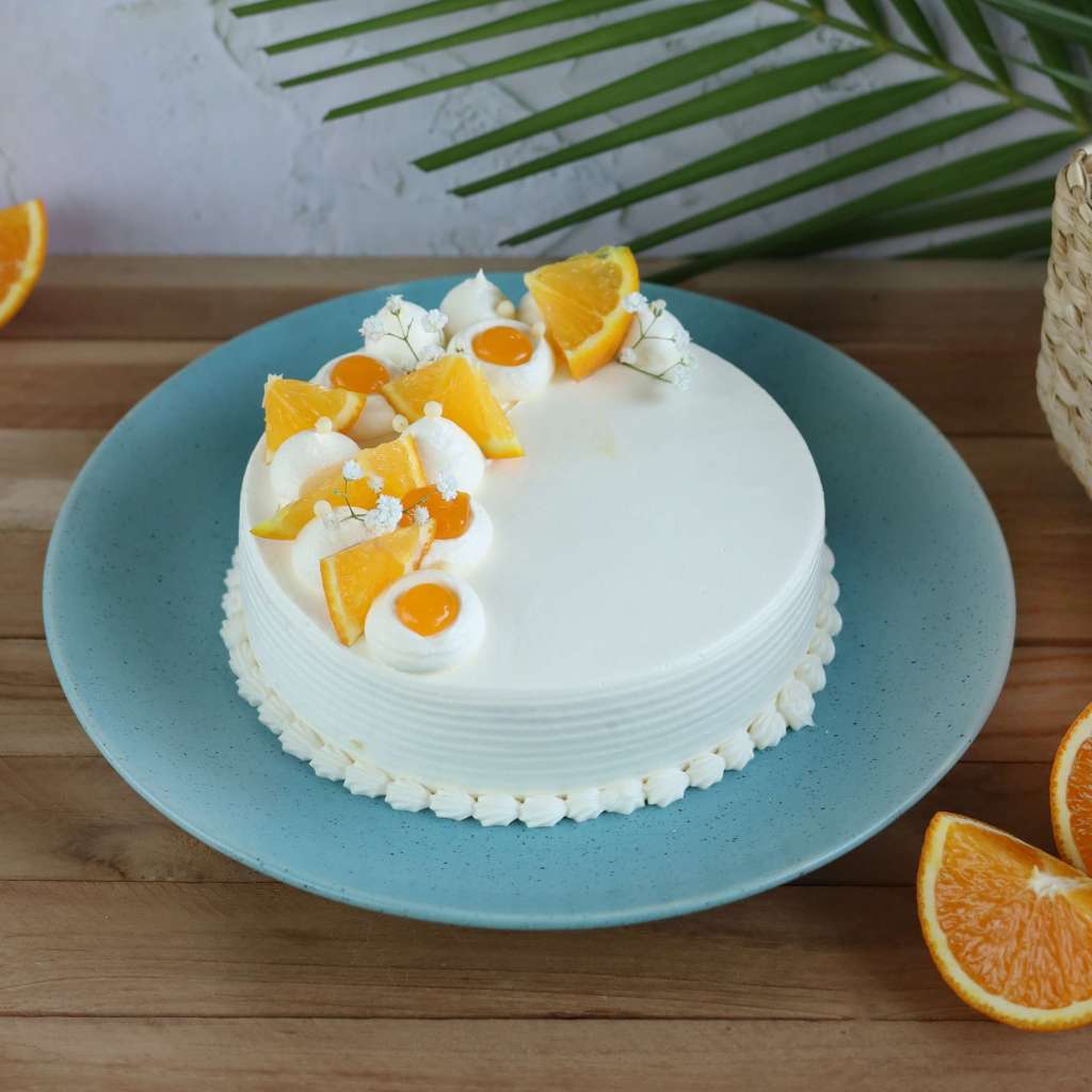 French Fresh Cream Orange Cake 50GMS Eggless