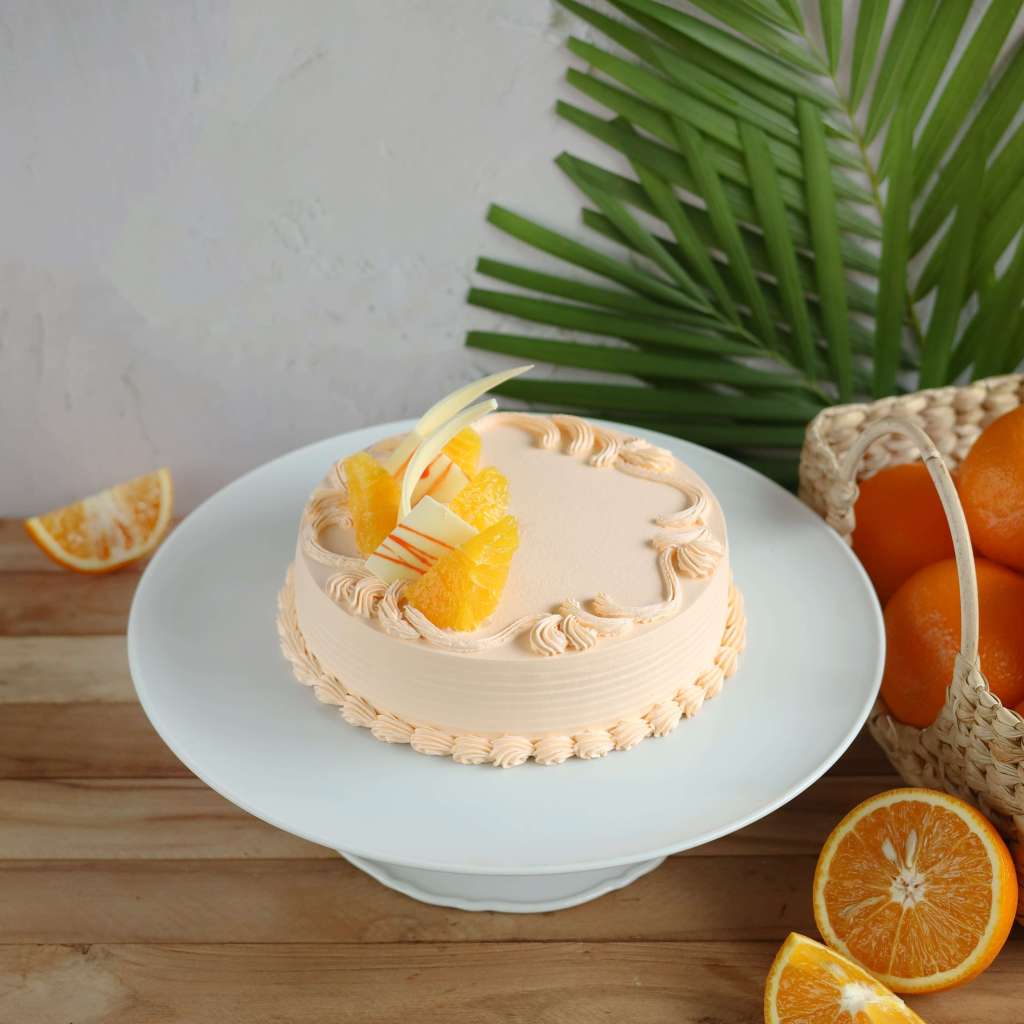Fresh Cream Orange Cake ( Eggless )